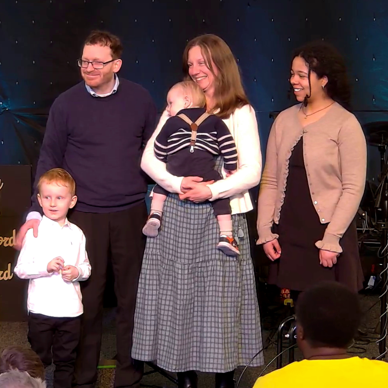 The family bring Eddie and Harry to be dedicated