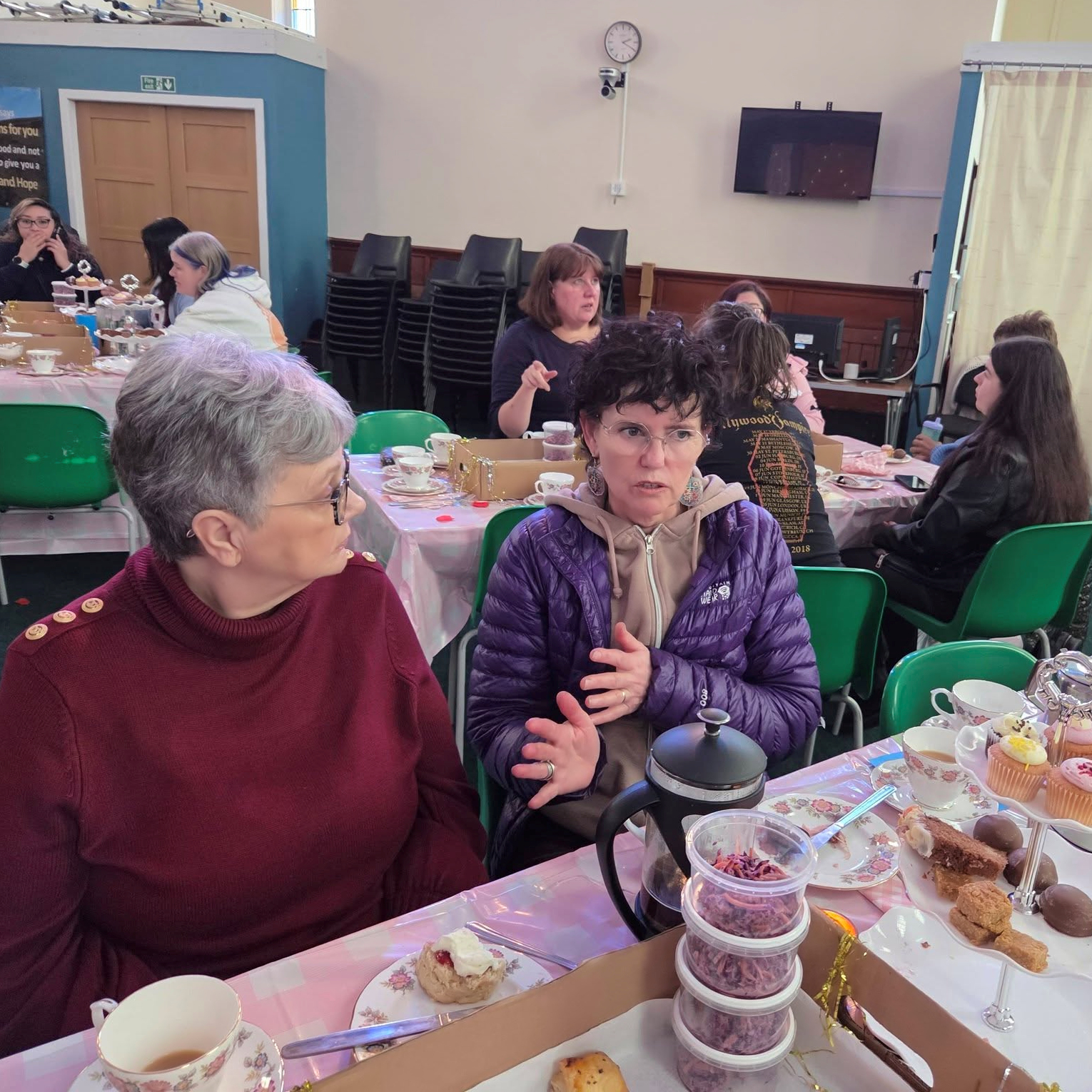 Enjoying the food together